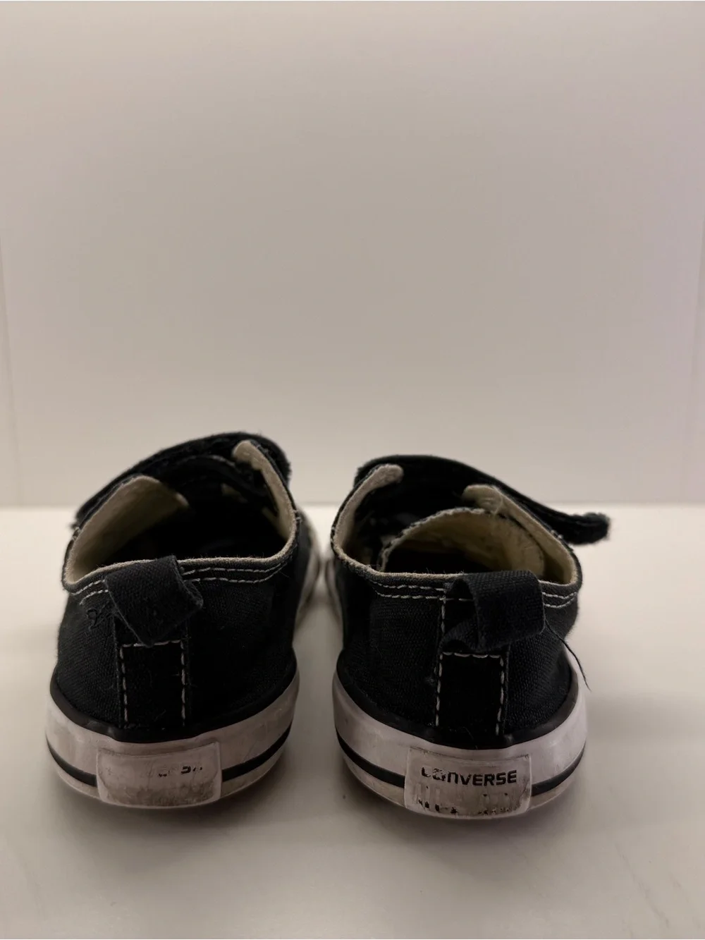 Converse Kids Black Canvas Velcro Low-Top Sneakers